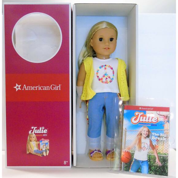 American Girl DOLL JULIE BEFOREVER 1974 + MEET OUTFIT Blonde Brown Eyes Book BOX - Picture 6 of 12